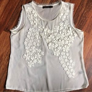 The Limited Sheer embroidered blouse size M
